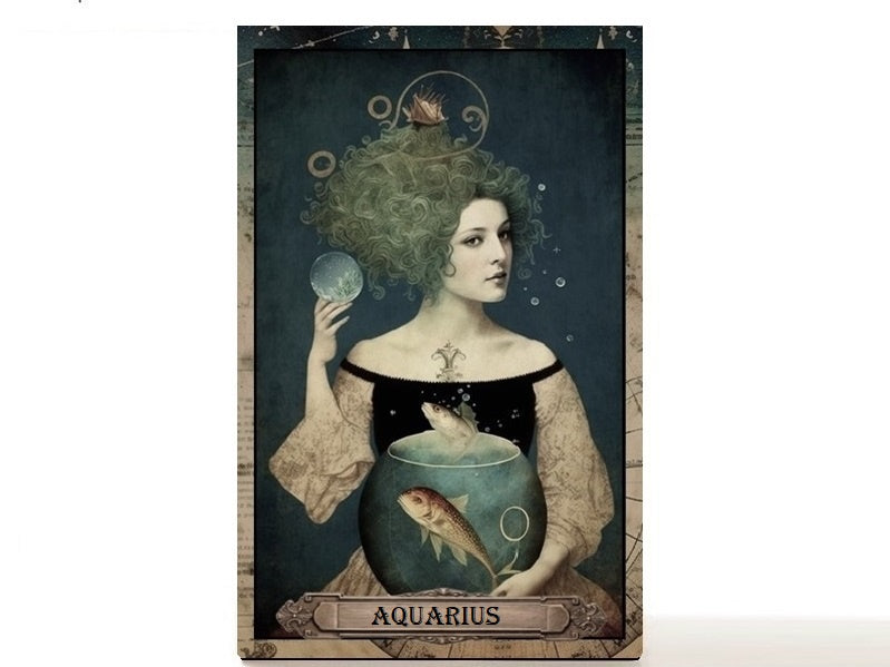 Magnetic Personalized makeup palette horoscopes, Zodiac Surrealism. Aquarius II
