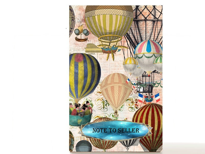Magnetic empty makeup palette gift for her, organizer for single eyeshadow pans - Hot Air Balloons