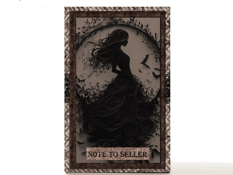 Gothic Halloween paper art, custom magnetic empty makeup palette gift for her - Black Widow