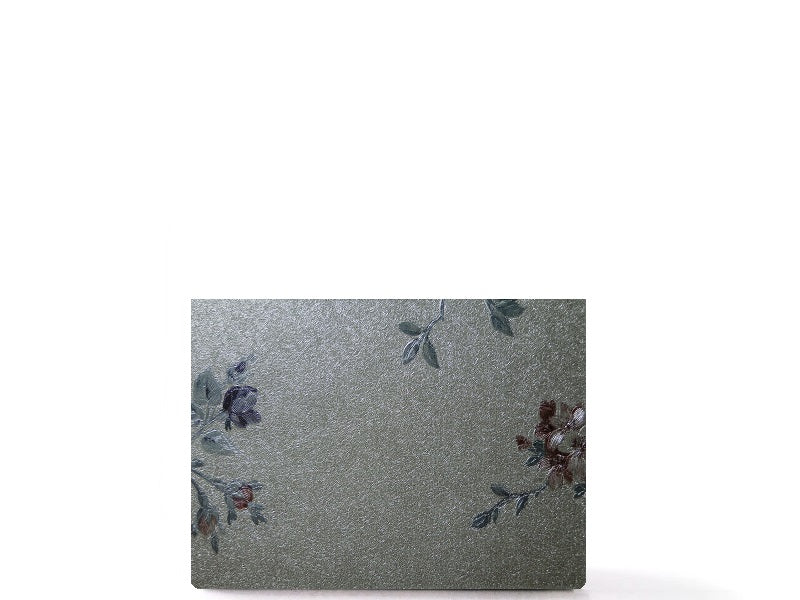 Satin nature flower travel makeup palette, modern silver box for organized makeup collection. Ofelia