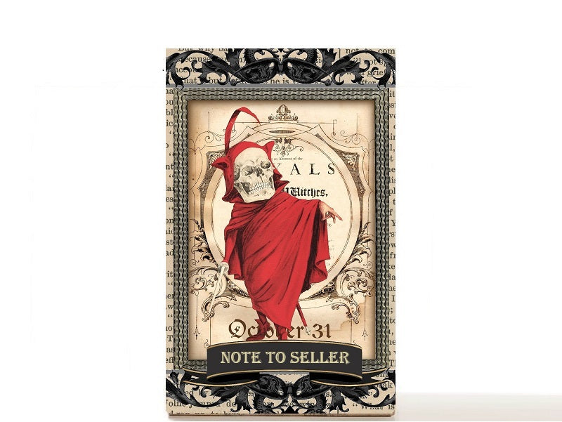 Penny Dreadful gothic Halloween magnetic personalized makeup palette for single eyeshadow pans. Red Devil