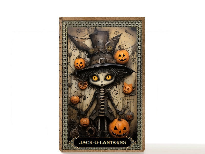 Gothic skull empty makeup palette for depot makeup pans. Jack O Lantern