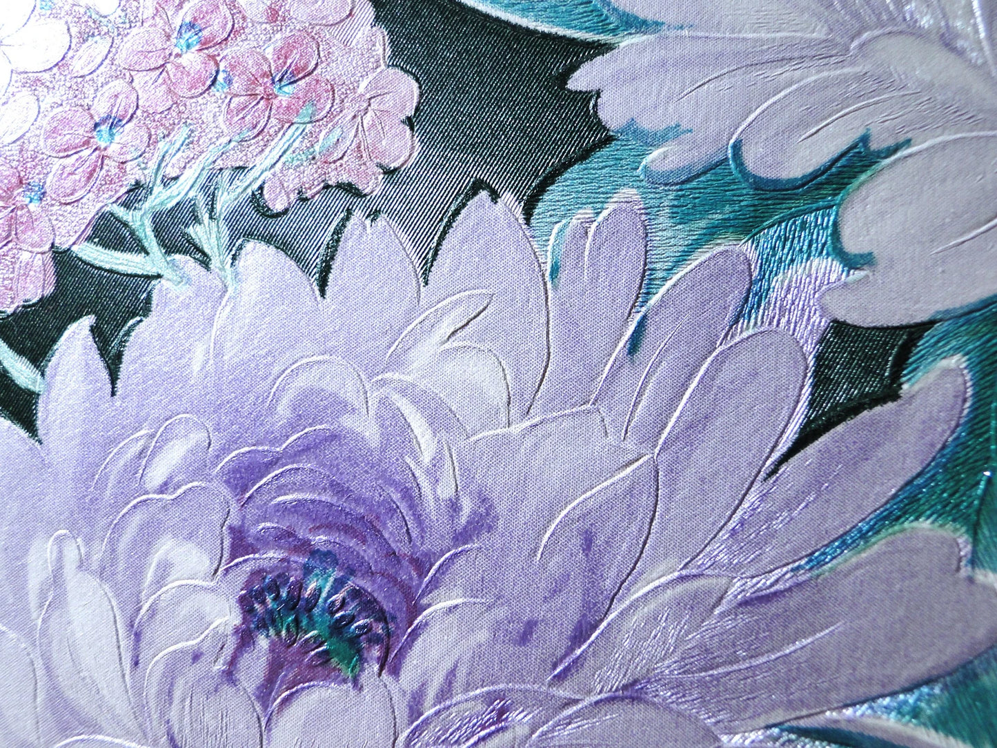 Luxe large double sided magnetic makeup palette for makeup pans collection. Green purple peony