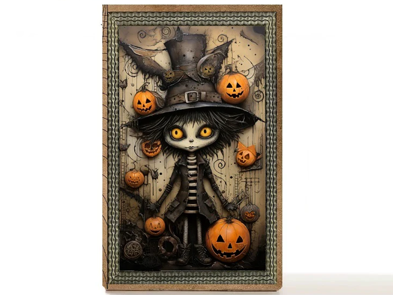 Gothic skull empty makeup palette for depot makeup pans. Jack O Lantern