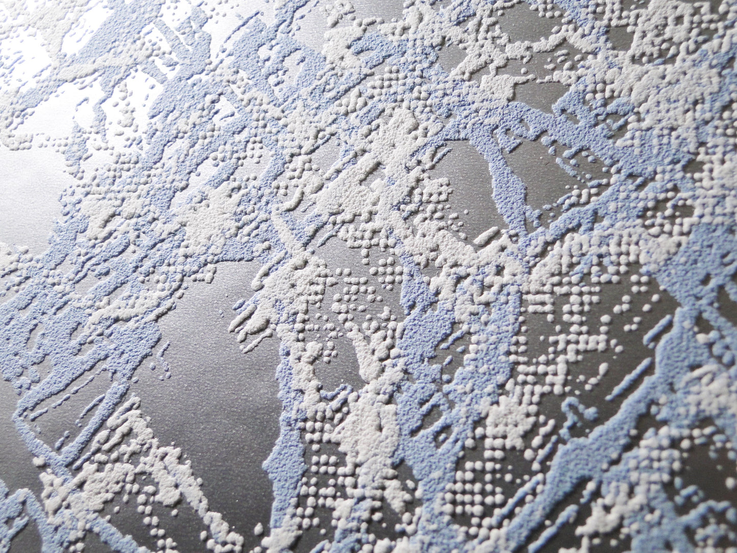 Luxe large double sided magnetic makeup palette for makeup pans collection. Silver and blue paint splash