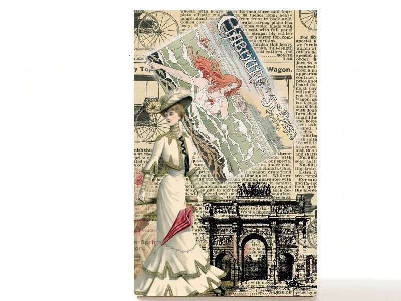 Paris empty makeup palette for depot single eyeshadows, gift for her. Arc de Triomphe
