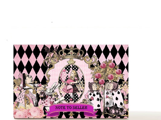 Alice in Wonderland fantasy custom magnetic empty makeup palette gift for her - Curiouser and Curiouser
