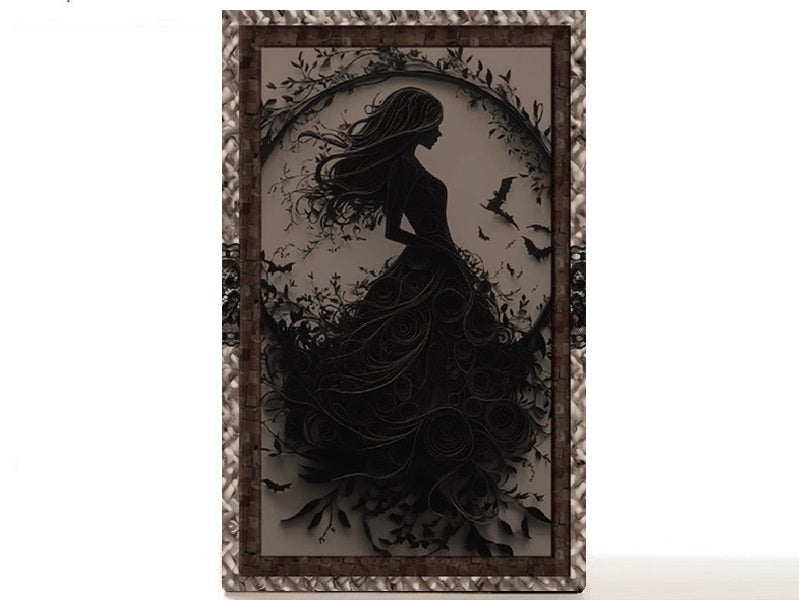 Gothic Halloween paper art, custom magnetic empty makeup palette gift for her - Black Widow