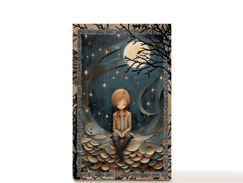 Fantasy Moon Child empty palette for depot makeup singles, gift for her. Aelin