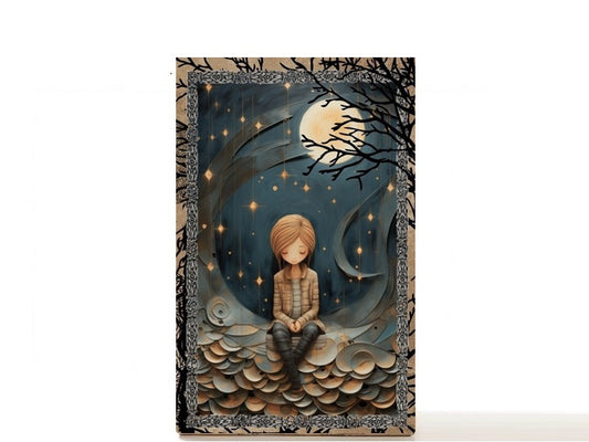 Fantasy Moon Child empty palette for depot makeup singles, gift for her. Aelin
