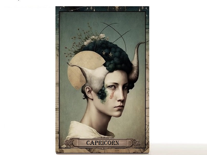 Magnetic Personalized makeup palette horoscopes, Zodiac Surrealism. Capricorn II