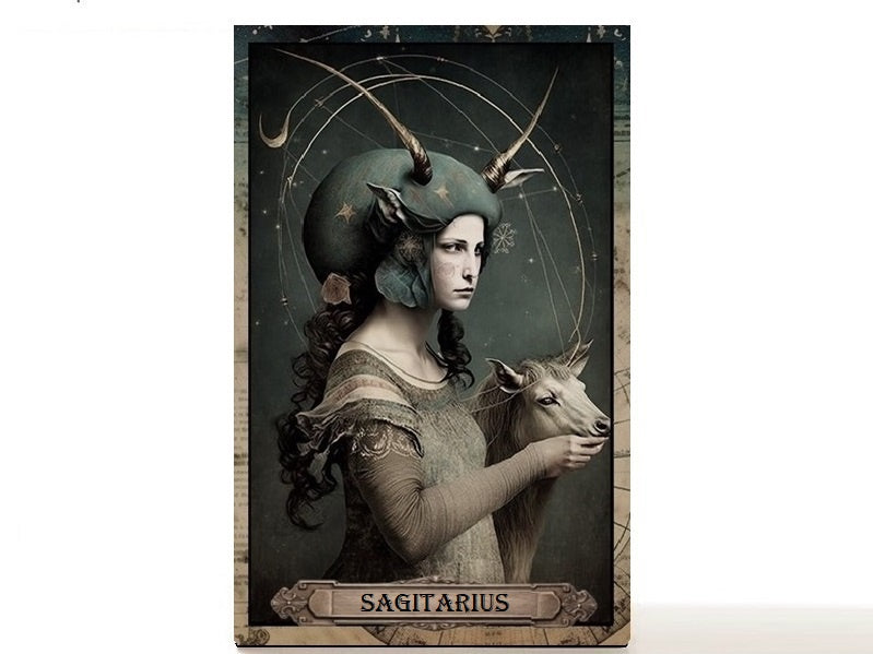 Magnetic Personalized makeup palette horoscopes, Zodiac Surrealism. Sagitarius II