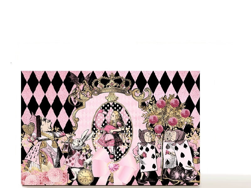 Alice in Wonderland fantasy custom magnetic empty makeup palette gift for her - Curiouser and Curiouser