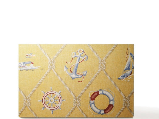 Empty makeup palette for single eyeshadow pans - Yellow Nautical
