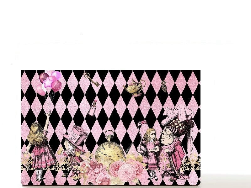 Alice in Wonderland fantasy custom magnetic empty makeup palette gift for her - Curiouser and Curiouser