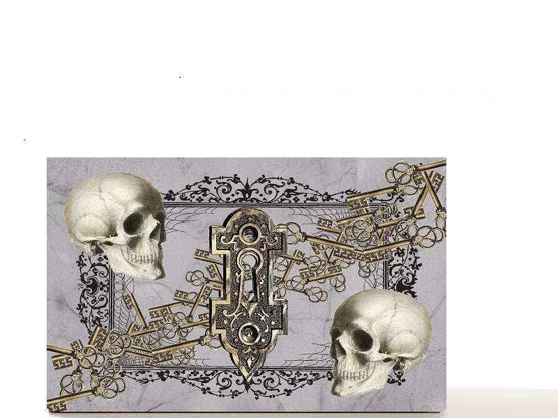 Gothic makeup palette skull, Halloween box for single eyeshadows. Gifts for her, Lock n Keys