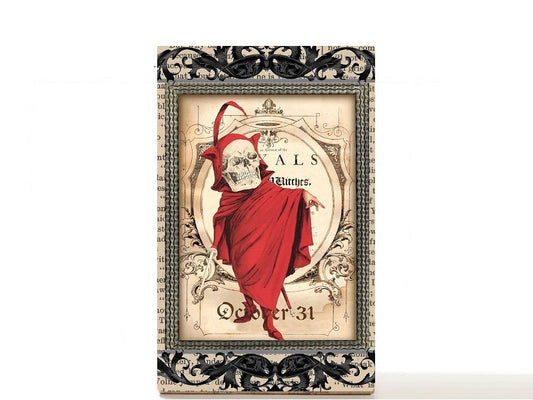 Penny Dreadful gothic Halloween magnetic personalized makeup palette for single eyeshadow pans. Red Devil