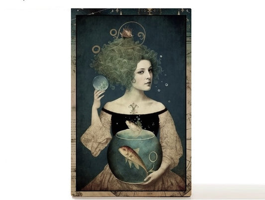 Magnetic Personalized makeup palette horoscopes, Zodiac Surrealism. Aquarius II