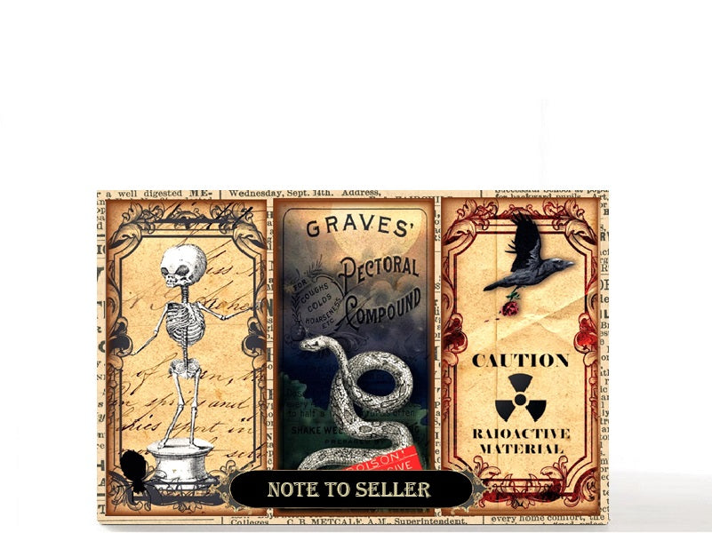 Tarot gothic Halloween magnetic personalized makeup palette for single eyeshadow pans. The Serpent