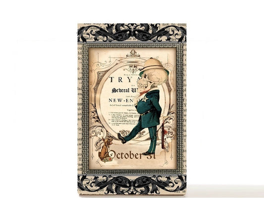 Penny Dreadful gothic Halloween magnetic personalized makeup palette for single eyeshadow pans. Busy Bones