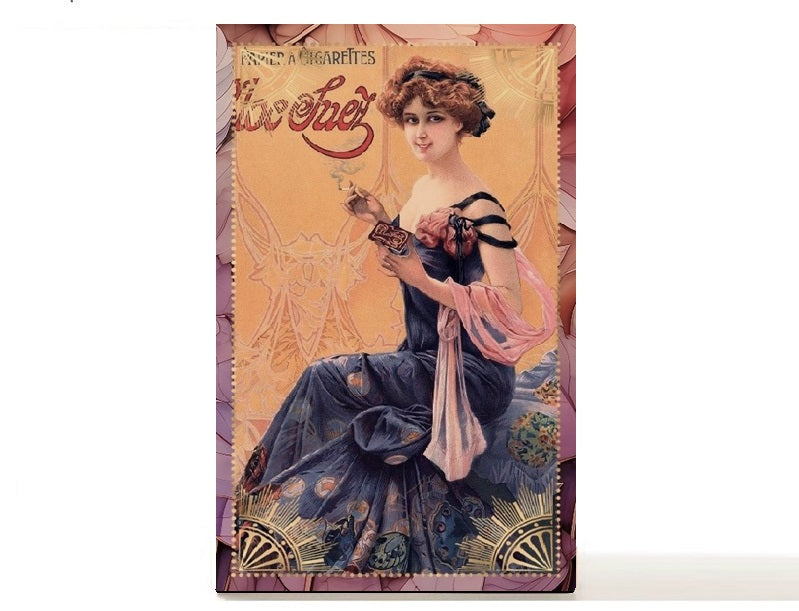 Art Nouveau empty makeup palette for depot single eyeshadows, Papier a Cigarettes Bloc Suez.