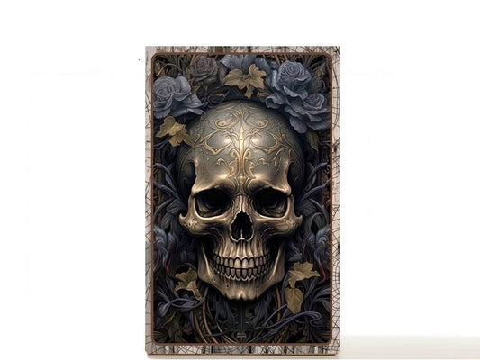 Gothic skull empty makeup palette for depot makeup pans, gift for her. Premonition