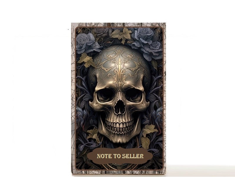 Gothic skull empty makeup palette for depot makeup pans, gift for her. Premonition
