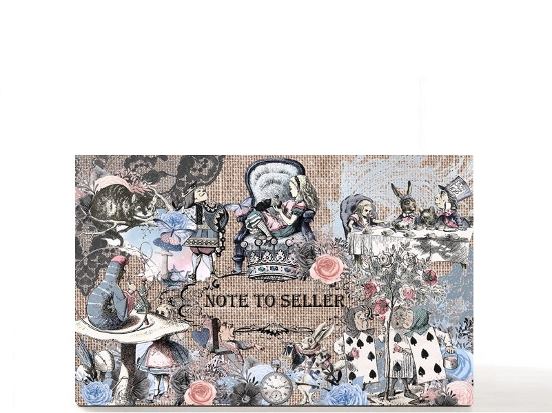 Empty makeup palette for depot single eyeshadows, gift for her. Alice in Wonderland