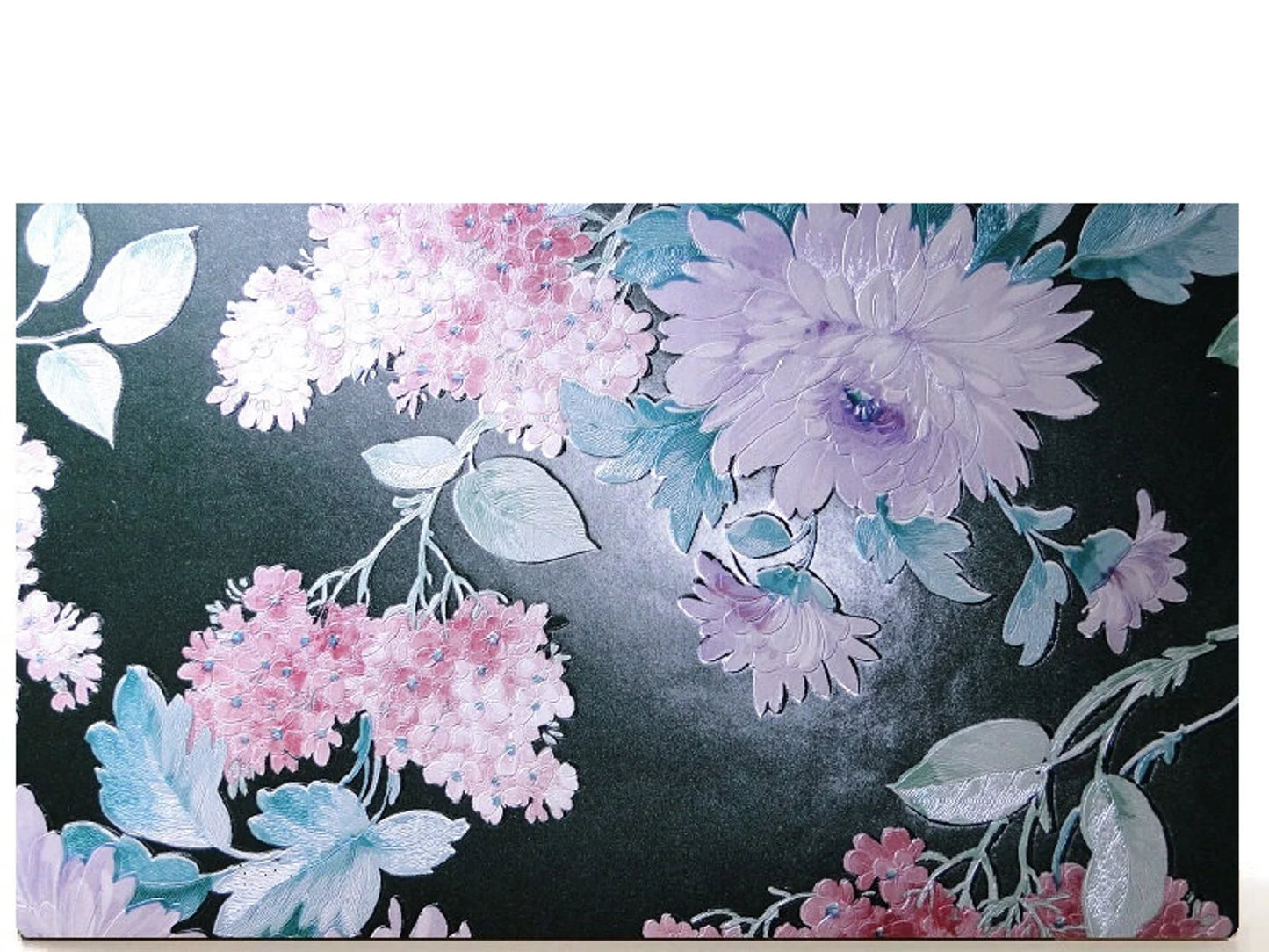 Luxe large double sided magnetic makeup palette for makeup pans collection. Green purple peony
