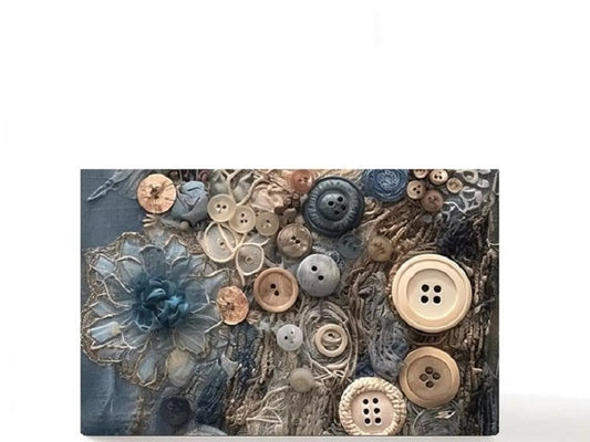Empty makeup palette button for depot single eyeshadows, gift for her. Denim Jeans