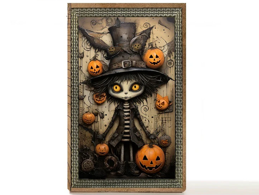Gothic skull empty makeup palette for depot makeup pans. Jack O Lantern