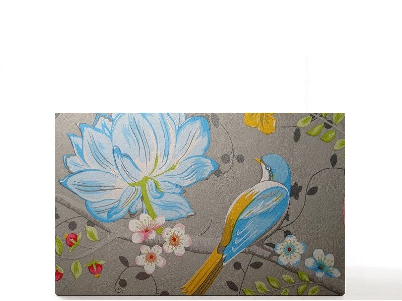 Vintage magnetic empty makeup palette for single pans, gifts for her - Grey vintage bird