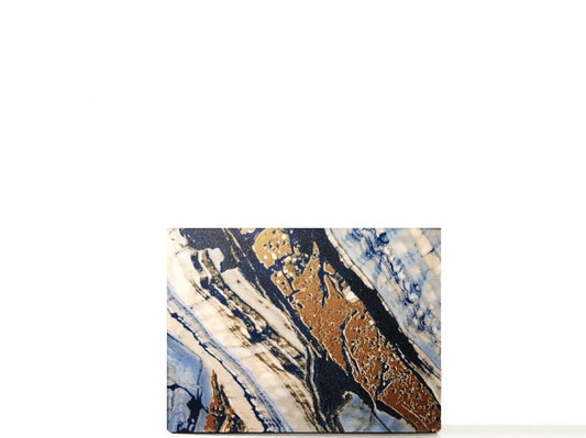 Travel makeup palette for organized makeup collection, gifs for her. Blue and gold marble